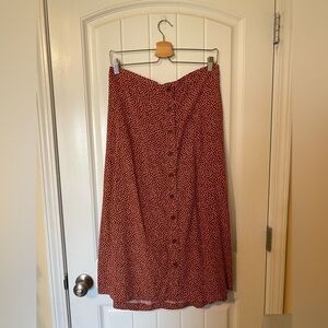 Old Navy Red A-Line Midi Skirt Like New!